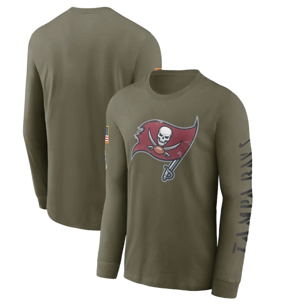 Men's Tampa Bay Buccaneers Olive 2022 Salute to Service Long Sleeve T-Shirt
